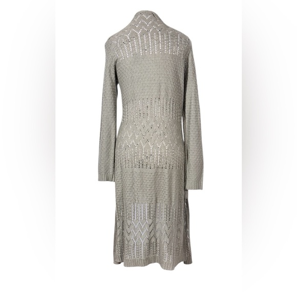 Love Ellie Benhill Pointelle Duster Olive Green Open-Front Knit Cardigan
Size M - Picture 2 of 5